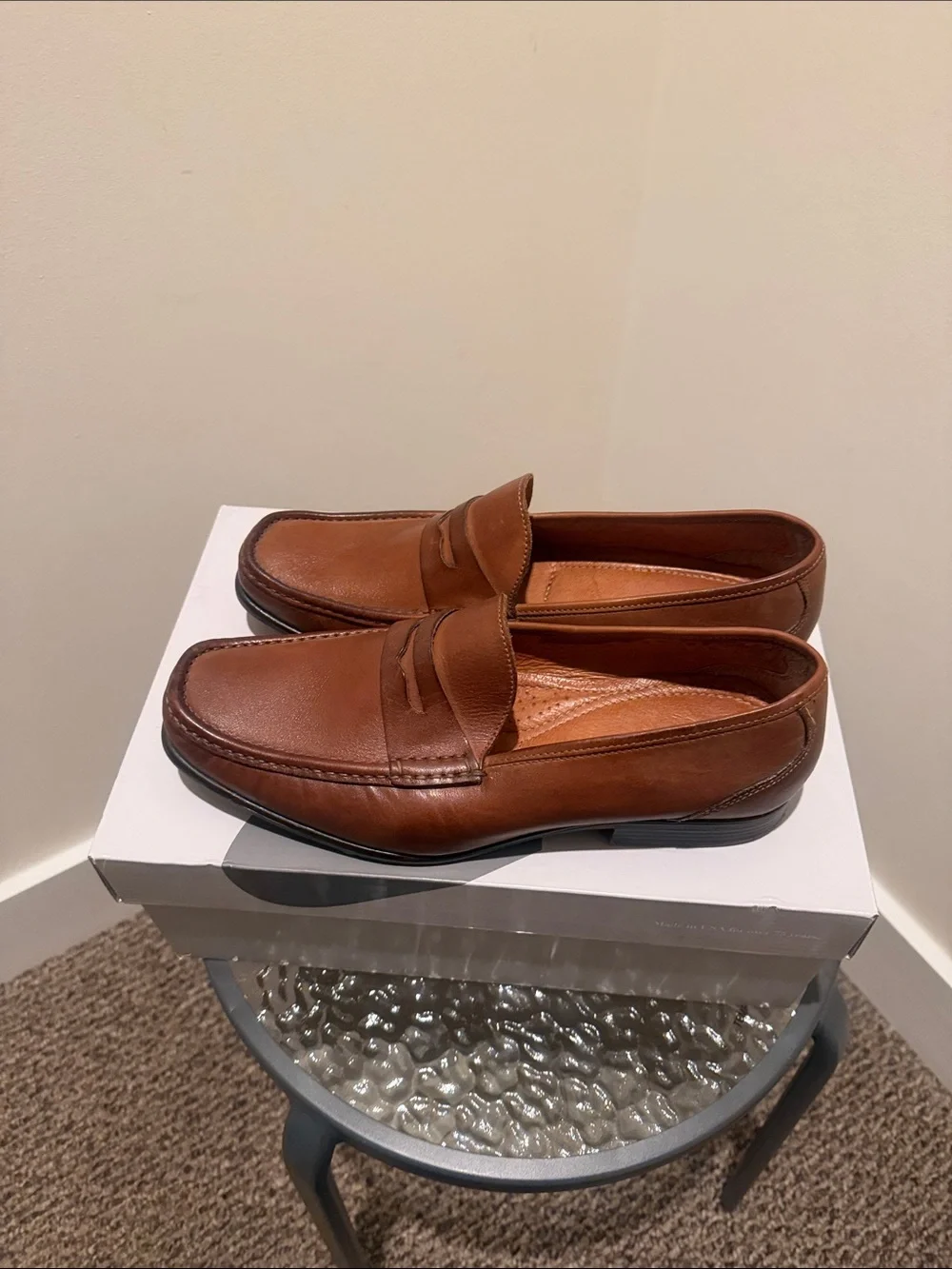 Alfani Men's Brown Leather Penny Loafers